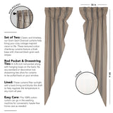 Grain Sack Charcoal Long Prairie Curtains-Lange General Store