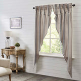 Grain Sack Charcoal Long Prairie Curtains-Lange General Store