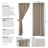 Grain Sack Charcoal Short Panel Curtains-Lange General Store