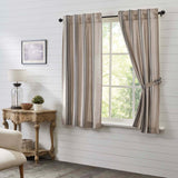 Grain Sack Charcoal Short Panel Curtains-Lange General Store