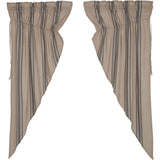 Grain Sack Charcoal Short Prairie Curtains-Lange General Store