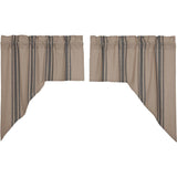 Grain Sack Charcoal Swag Curtains-Lange General Store