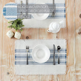 Grain Sack Stripe Blue Placemats-Lange General Store