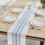 Grain Sack Stripe Blue Table Runners - Lange General Store