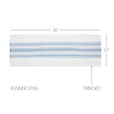 Grain Sack Stripe Blue Table Runners-Lange General Store
