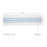 Grain Sack Stripe Blue Table Runners-Lange General Store
