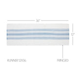 Grain Sack Stripe Blue Table Runners-Lange General Store