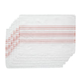 Grain Sack Stripe Coral Placemats-Lange General Store