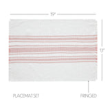 Grain Sack Stripe Coral Placemats-Lange General Store