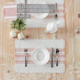 Grain Sack Stripe Coral Placemats-Lange General Store