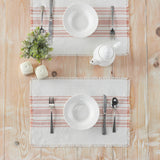 Grain Sack Stripe Coral Placemats-Lange General Store