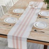 Grain Sack Stripe Coral Table Runners-Lange General Store