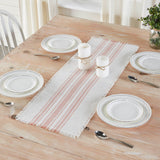 Grain Sack Stripe Coral Table Runners-Lange General Store