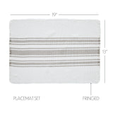 Grain Sack Stripe Grey Placemats-Lange General Store