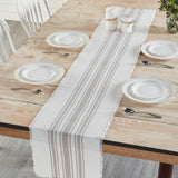 Grain Sack Stripe Grey Table Runners - Lange General Store