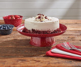 Granite Enamelware Cake Pedestal - Red-Lange General Store