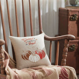 Grateful Thankful Blessed Pumpkins Pillow-Lange General Store