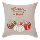 Grateful Thankful Blessed Pumpkins Pillow-Lange General Store