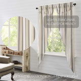 Graycie Grain Sack Grey & Creme Stripe Long Prairie Curtains-Lange General Store