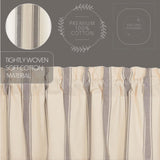 Graycie Grain Sack Grey & Creme Stripe Long Prairie Curtains-Lange General Store