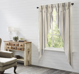 Grace Grain Sack Stripe Long Prairie Curtains-Lange General Store