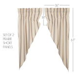 Graycie Grain Sack Grey & Creme Stripe Prairie Curtains