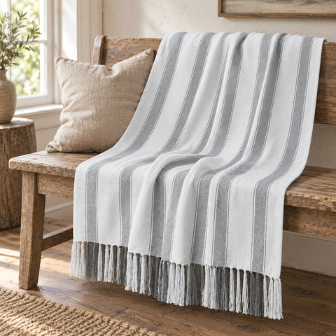 Graycie Grain Sack Stripe Throw