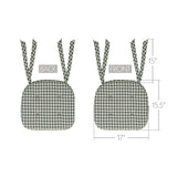 Green & Natural Creme Gingham Chair Pad-Lange General Store