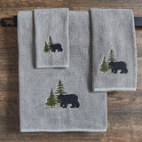 Grey Black Bear Bath Towels-Lange General Store