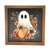 Halloween Ghost with Pumpkin Sign 6x6-Lange General Store