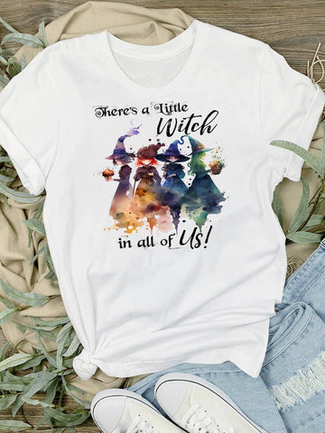 Halloween There's A Little Witch in Us T-Shirt-Lange General Store