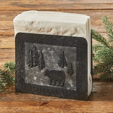 Hammered Bear Napkin Holder-Lange General Store