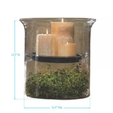 Hammered Glass Candle Holder-Lange General Store