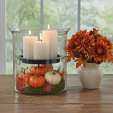 Hammered Glass Large Candle Holder 12.5" x 12.5"-Lange General Store