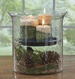 Hammered Glass Candle Holder-Lange General Store