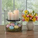 Hammered Glass Large Candle Holder 12.5" x 12.5"-Lange General Store