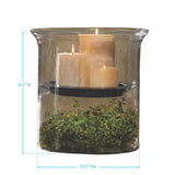 Hammered Glass Candle Holder-Lange General Store