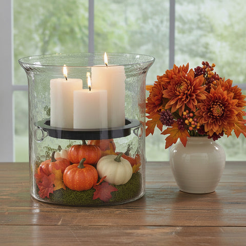 Hammered Glass Large Candle Holder 12.5" x 12.5"-Lange General Store