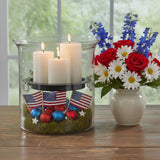 Hammered Glass Large Candle Holder 12.5" x 12.5"-Lange General Store