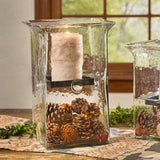 Hammered Glass Large Square Candle Holders-Lange General Store