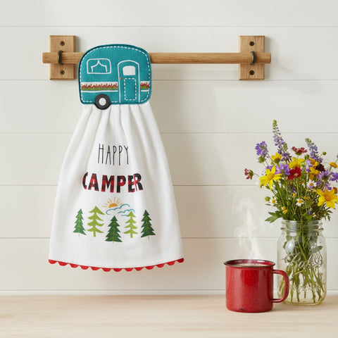 Happy Camper Hang-Up Kitchen Towel