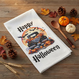 Happy Halloween Truck Flour Sack Towel-Lange General Store