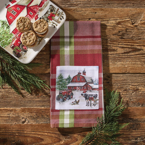 Happy Holidays At The Farm Dishtowel-Lange General Store