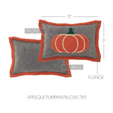 Harvest Blessings Applique Pumpkin Pillow-Lange General Store