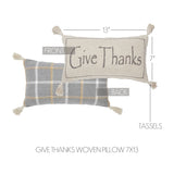 Harvest Blessings Give Thanks Woven Pillow-Lange General Store