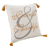 Harvest Blessings Peaceful & Thankful Woven Pillow-Lange General Store