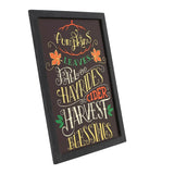 Harvest Blessings Phrases Black Border Wall Sign-Lange General Store