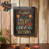 Harvest Blessings Phrases Black Border Wall Sign-Lange General Store