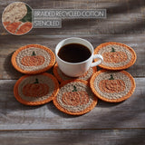 Harvest Blessings Pumpkin Braided Coasters-Lange General Store