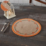 Harvest Blessings Pumpkin Braided Trivet 14"-Lange General Store
